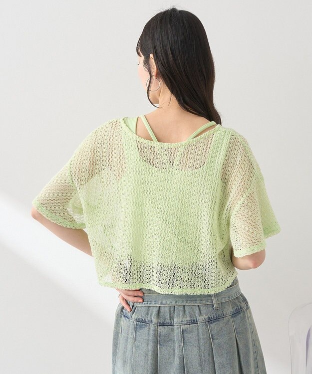 earth music&ecology ＳＥＴ２点レースカーディガン＋レイヤードインナー Mint Green