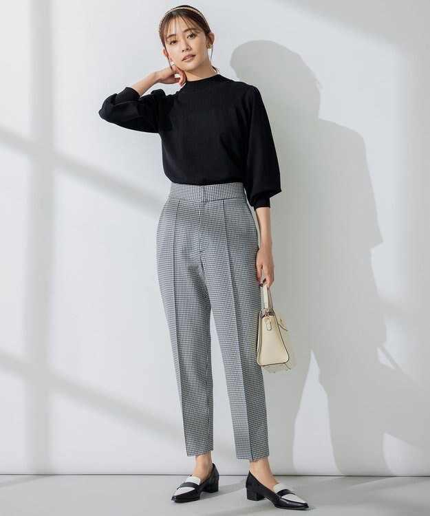 組曲 【洗える・ウエストゴム仕様】2WAYストレッチテーパード パンツ ネイビー系3