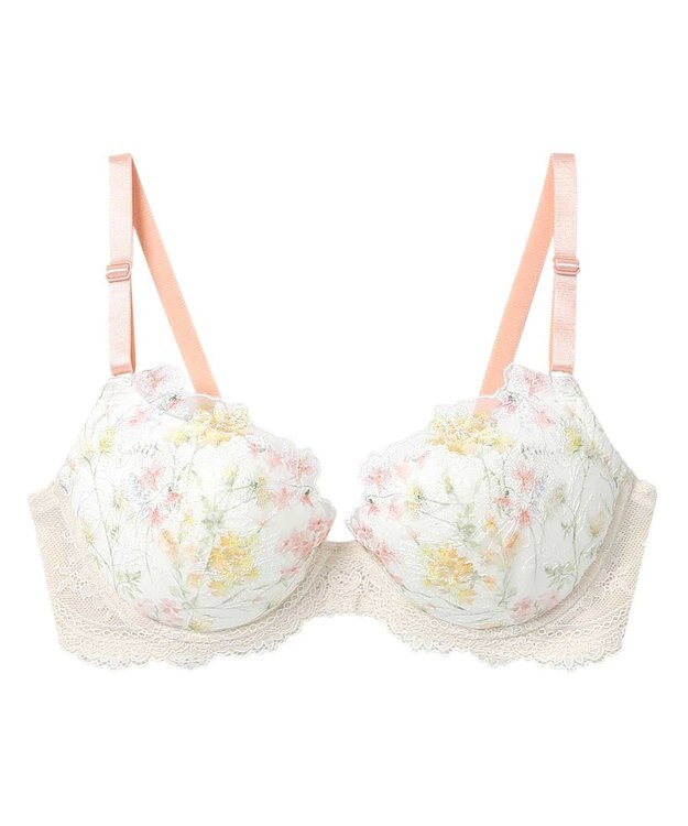 une nana cool Accent flower バックスタイルまでかわいい 3/4カップブラジャー BE
