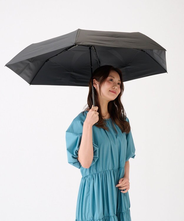 MOONBAT 【遮光100％/３秒で折りたためる日傘】晴雨兼用 折りたたみ傘 ウラワザ ブラック