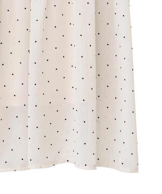 earth music&ecology ＳＥＴ２点フロッキードットブラウス＋スカート Ivory