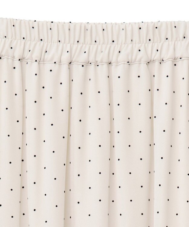 earth music&ecology ＳＥＴ２点フロッキードットブラウス＋スカート Ivory