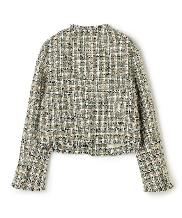 BEIGE， BERYL / ファンシーツイードノーカラージャケット Khaki Mix