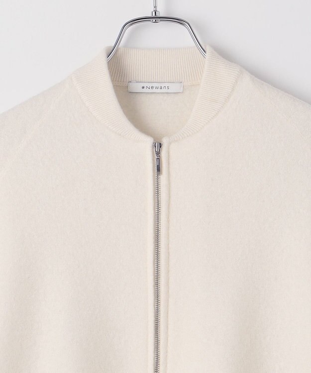 #Newans リラックスフィットドルマンニットブルゾン ホワイト系