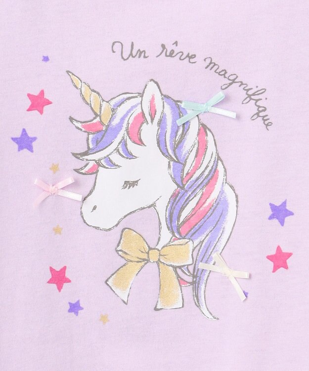 ANY KIDS 【温度で色が変わる】接触冷感 しろくま ミラクルプリント Tシャツ ラベンダー