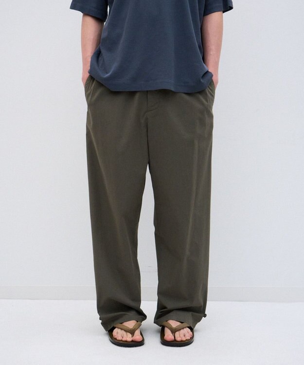 ATON LIGHT TC GABARDINE | ウォッシュドワイドパンツ - UNISEX KHAKI