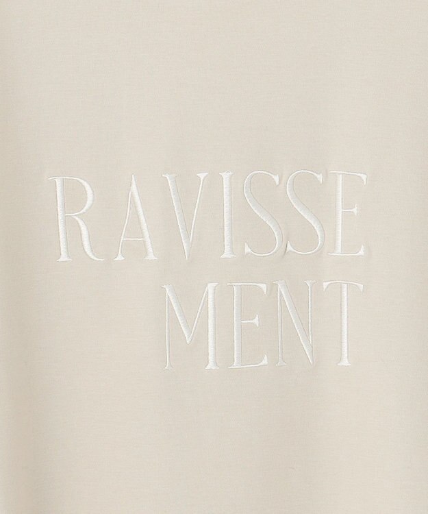 UNFILO 【UVケア/接触冷感】汗ジミ防止 撥水ロゴT グレージュ地×白ロゴ