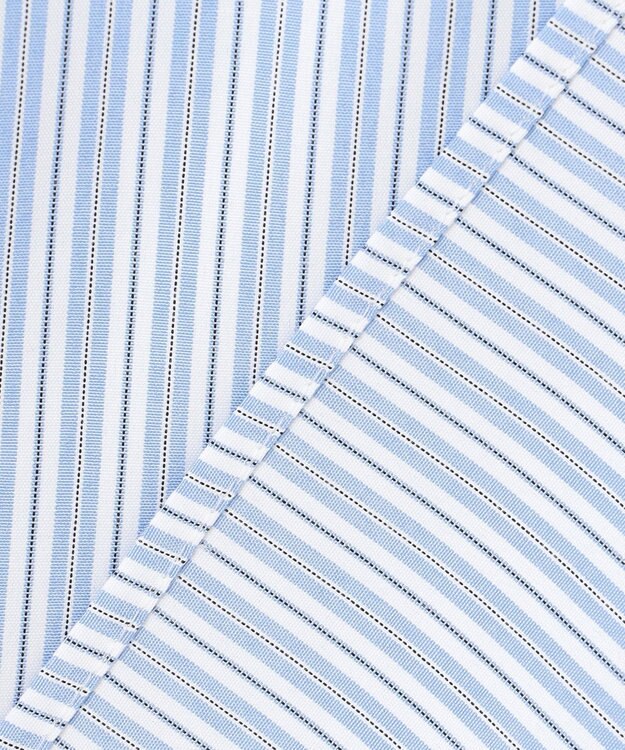 J.PRESS LADIES L 【洗える】ストライプ バンドカラー ブラウス サックスストライプ系