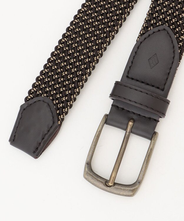 JOSEPH ABBOUD  【イタリア素材・ストレッチ・日本製】 ストレッチミックスメッシュ ベルト ダークブラウン系