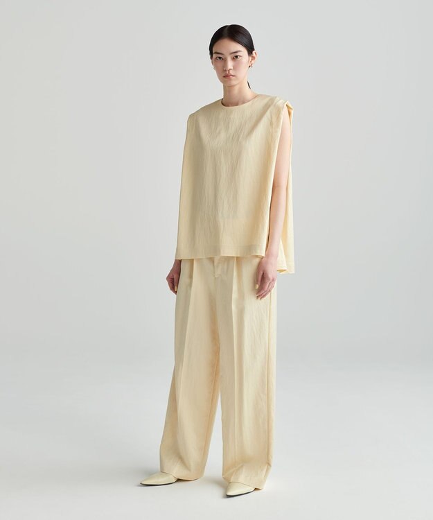 NAVE 【ReNAVE　洗える】グロスサテンブラウス クリーム