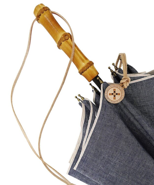 +RING 【限定/日本製】プラスリング 岡山デニム 晴雨兼用ショート長傘 47cm SR406-1 青