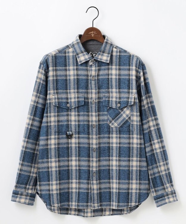JOSEPH ABBOUD MOUNTAIN 【大人の山シャツ】メランジチェックシャツ ダルブルー系4