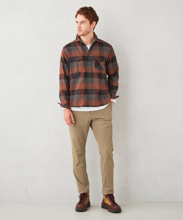 JOSEPH ABBOUD MOUNTAIN 【UNISEX】オーガニックマウンテン ネルシャツ オレンジ系4