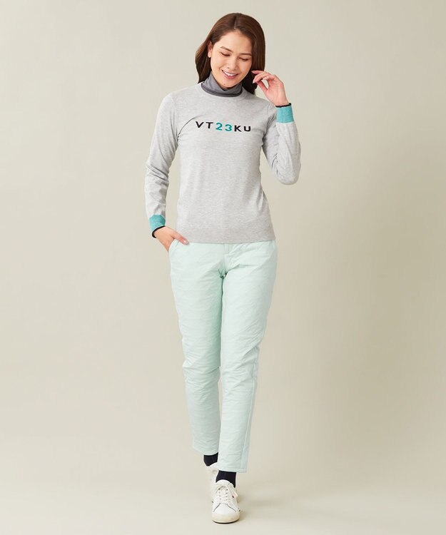 23区GOLF 【WOMEN】ロゴニット 着回しOK 動きやすさ◎ 厚すぎないからロングシーズン着用できる ライトグレー系
