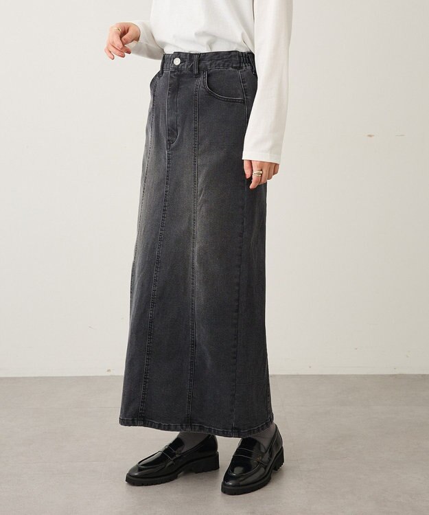 CRAFT STANDARD BOUTIQUE 裏起毛デニムスカート Black