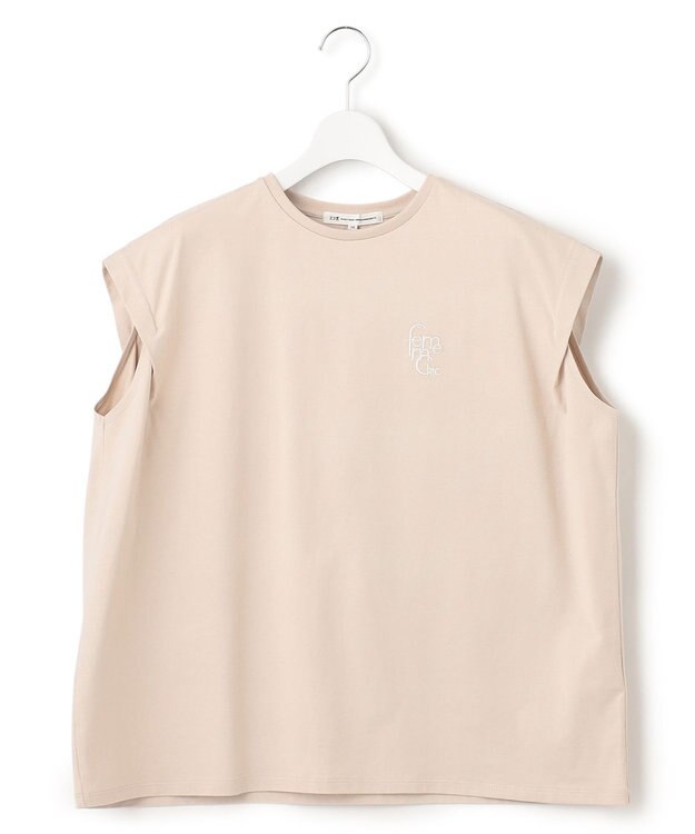 23区 S 【洗える】ポイントロゴ Tシャツ ベージュ系