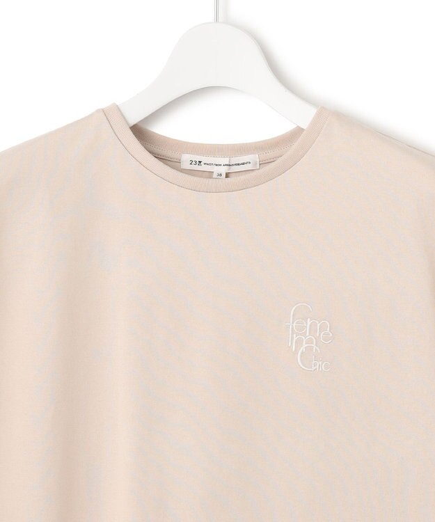 23区 S 【洗える】ポイントロゴ Tシャツ ベージュ系