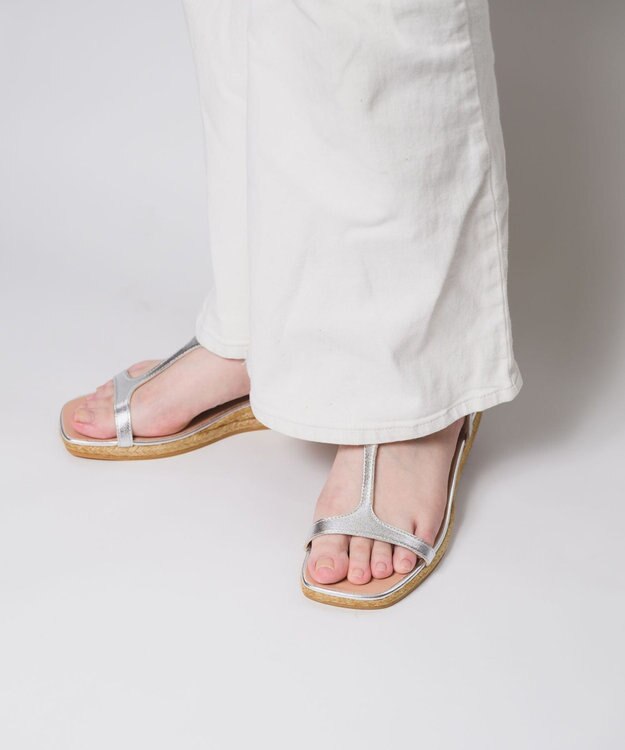 gaimo 【GAIMO/ガイモ】スクエアトゥストラップサンダル/ANDREI-US シルバー