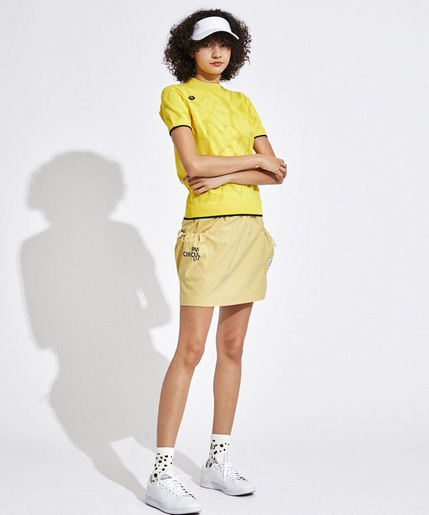 PW CIRCULUS 【WOMEN】ジラフメッシュ ニット ゴルフウェア レディース イエロー系