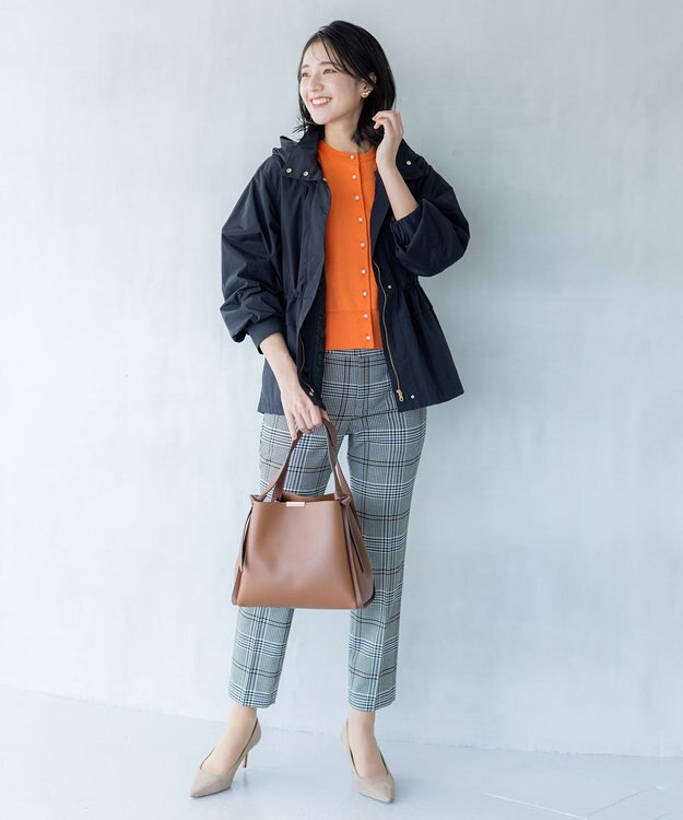 組曲 【洗える・6色展開】Elenaベーシックニット カーディガン オレンジ系