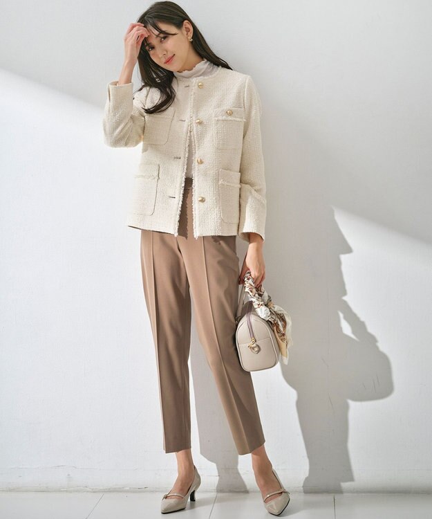 ANY SIS 【保温効果/ストレッチ】シリーズ累計13万枚突破！ビューティサーモ テーパードパンツ キャメル