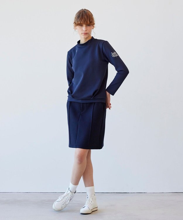 23区GOLF カラバリ豊富な8色展開【23Fondation/WOMEN】長袖 モックネックシャツ ネイビー系