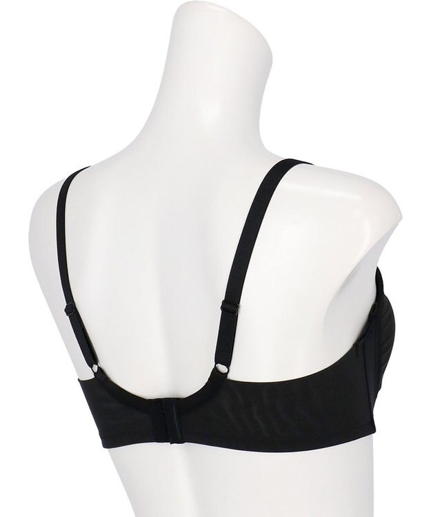 WACOAL ノンワイヤーブラ 【小さく見せるブラ】 高さをおさえてコンパクトに バスト位置アップ 脇すっきり Hカップまで対応 大きいサイズ レディース BMM122 /ワコール ブラック