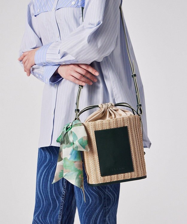 Paul Smith プリント ナロースカーフ グリーン