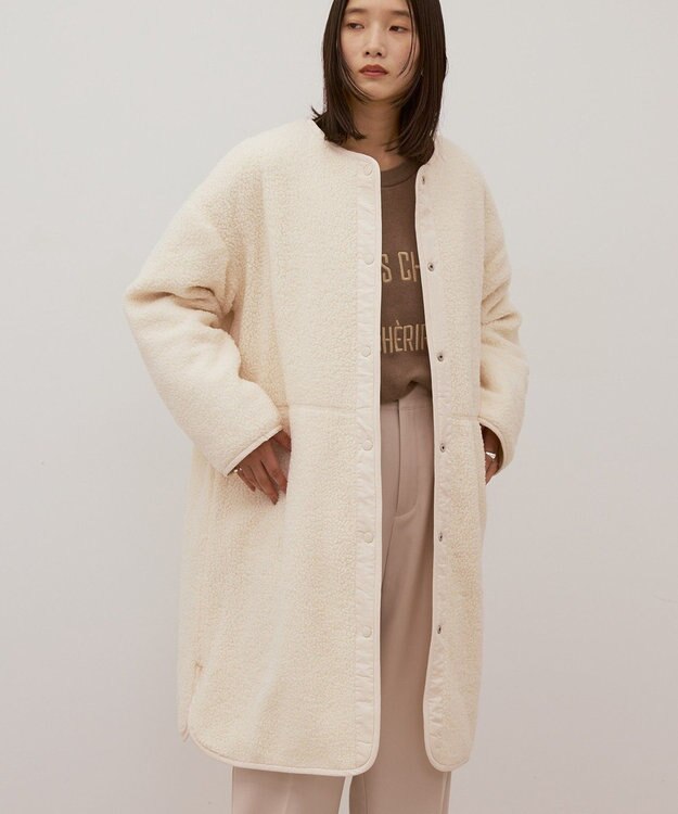 AMERICAN HOLIC あったかリバーシブルキルティングコート Off White