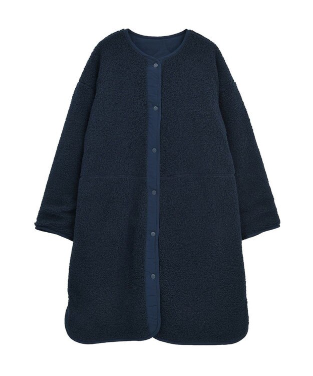 AMERICAN HOLIC あったかリバーシブルキルティングコート Navy