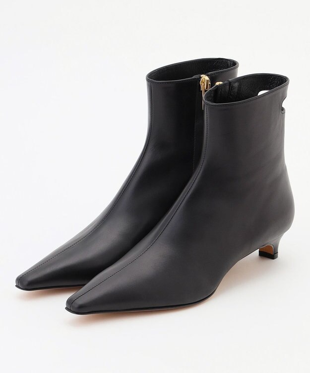 BEIGE， 【一部店舗限定】HENRI EN VARGO / CAROLINE カッティングショートブーツ Black