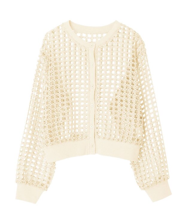 Green Parks ・ＳＵＧＡＲ　ＳＰＯＯＮ　ハナレースカーディガン Ivory