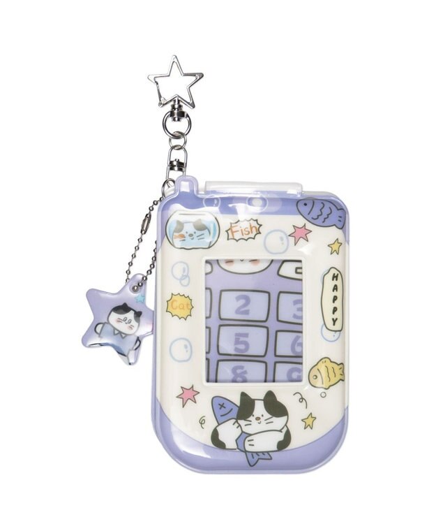 WEGO 【痛バ＆推し活グッズ】チャーム付きゆるアニマルガラケーカードホルダーキーホルダー パープル