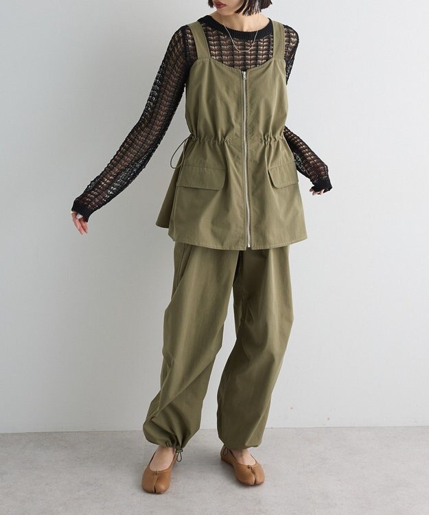 Green Parks ウ゛ィンテージペプラムオールインワン Khaki