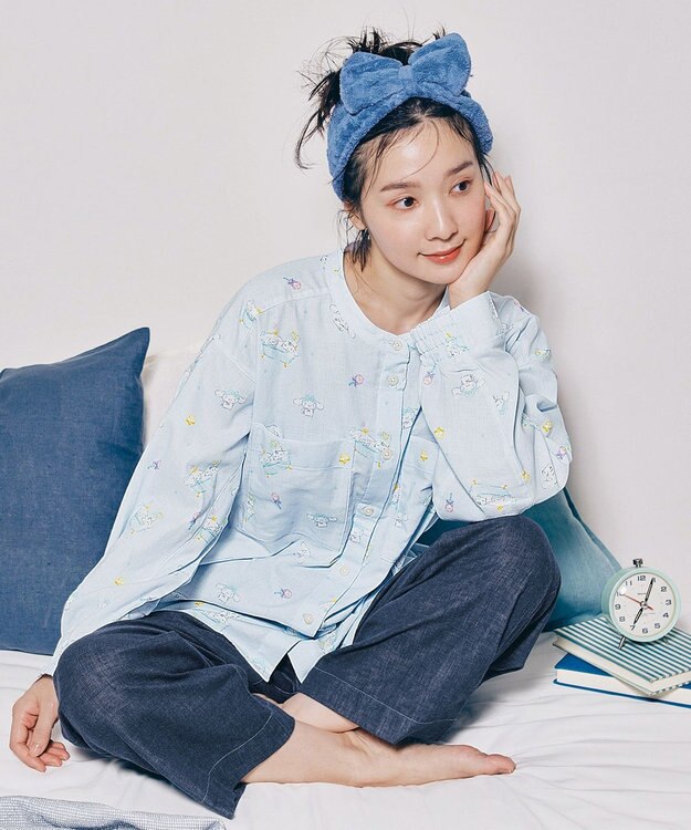 ワコール／睡眠科学 パジャマ 長袖 長ズボン 綿100%(本体) 寝返りしやすい 【睡眠科学×サンリオキャラクターズ】 レディース YDX651 睡眠科学／ワコール サックス