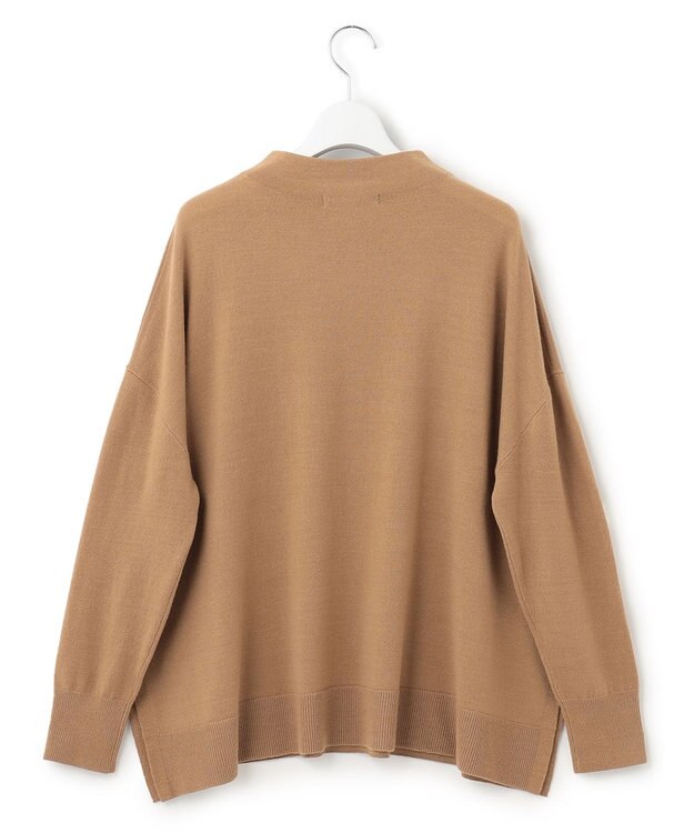 23区 【洗える】セミウーステッドウール モックネック ニット キャメル系