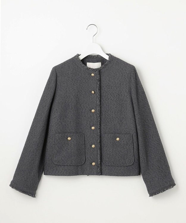 自由区 L 【SHIHOさん着用】ブライトリングツイード ジャケット スレート