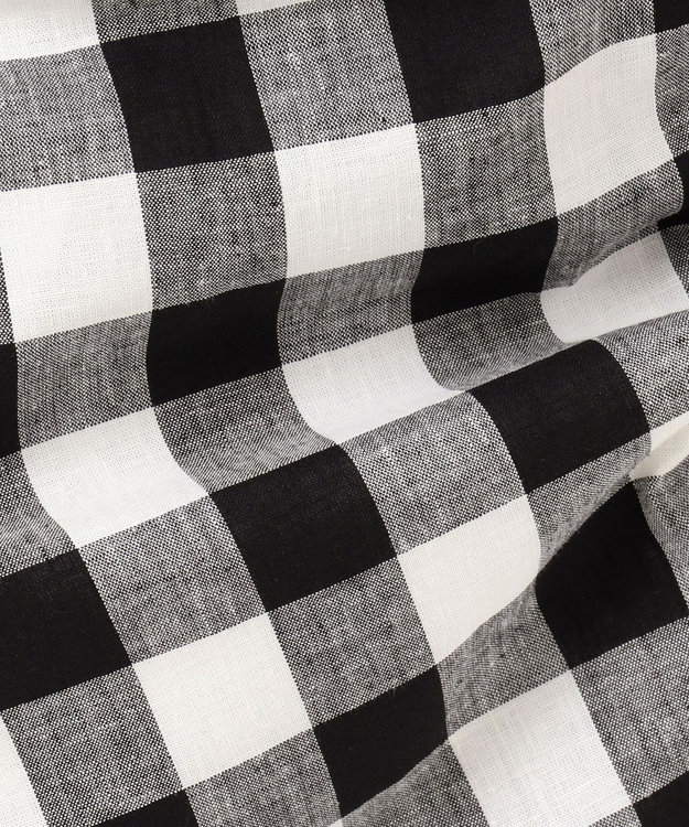 J.PRESS LADIES 【洗える】BEZコットンリネンブロックギンガム スカート ブラック系4