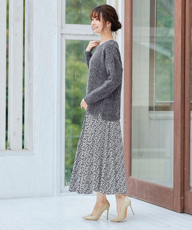 Tiaclasse 【洗える】大人可愛いワッフルニットトップス ブラック