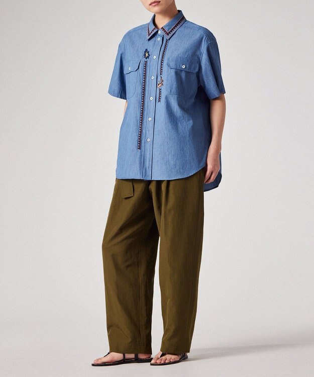 Paul Smith La Peche エンブロイダリーデニム シャツ サックスブルー