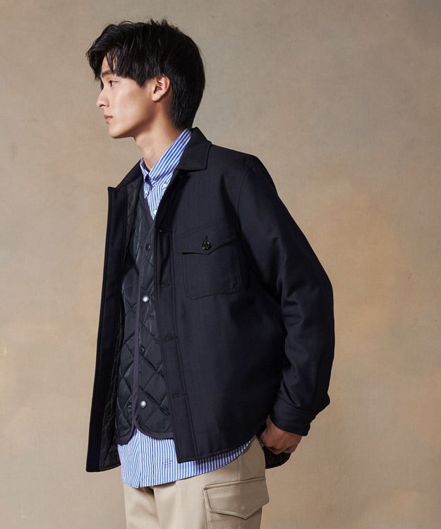 J.PRESS MEN ヘリンボンCPOジャケット ネイビー系