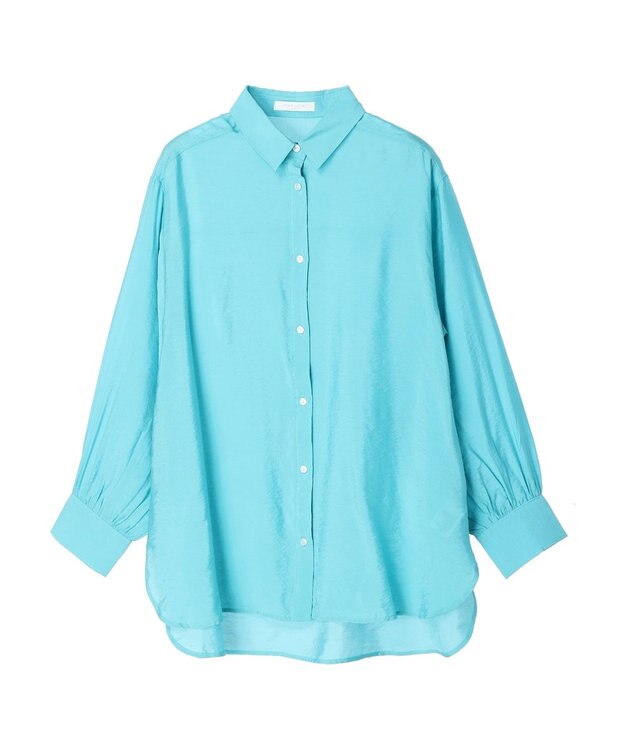 Green Parks レギュラーカラーシアーシャツ Blue Green