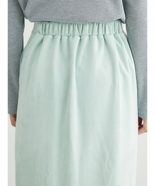 Green Parks マシュマロスエードＩラインスカート Sax