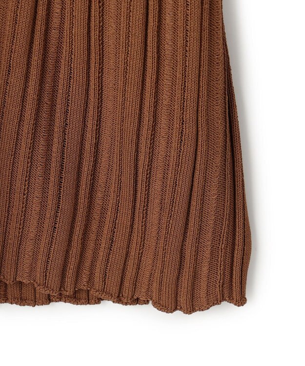 BEIGE， LABRADO / ランダムリブ Uネックニット Brown