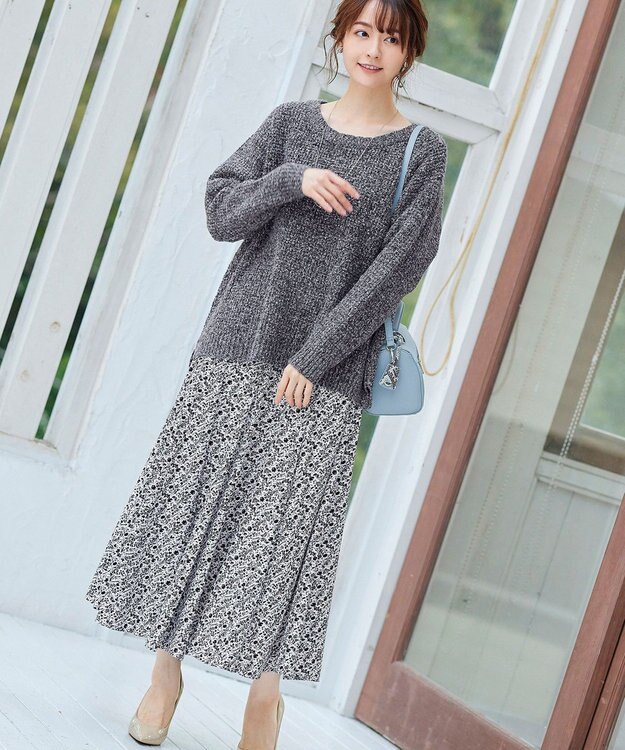 Tiaclasse 【洗える】大人可愛いワッフルニットトップス ブラック