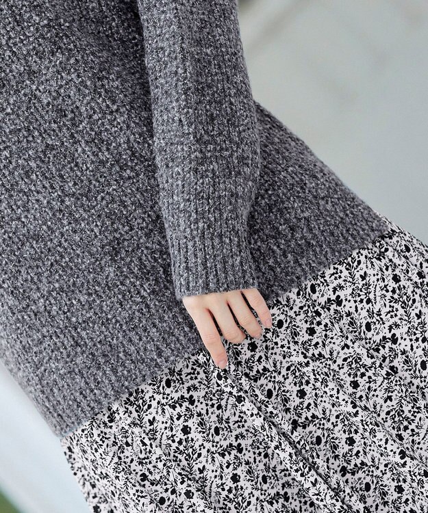 Tiaclasse 【洗える】大人可愛いワッフルニットトップス ブラック