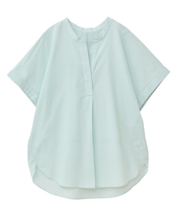 Green Parks 綿麻混フレンチスリーブスキッパーシャツ Mint