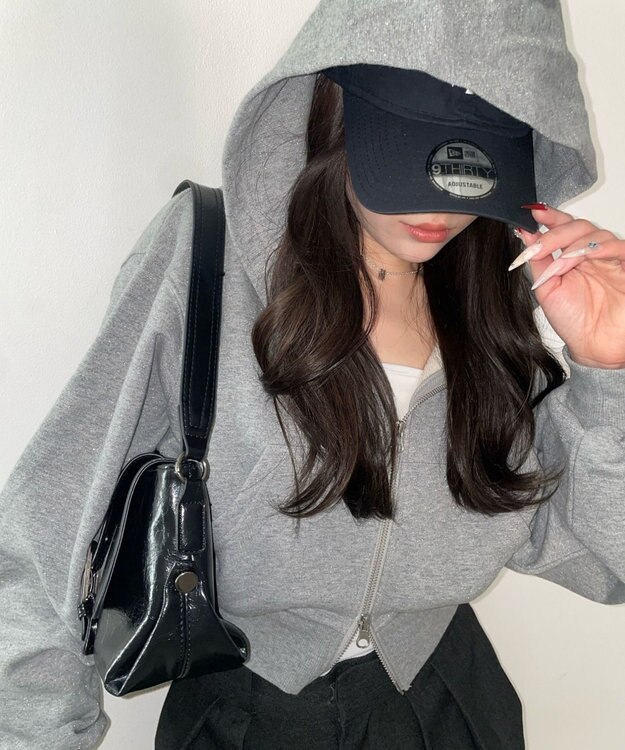 WEGO ショートZIPパーカー グレーその他