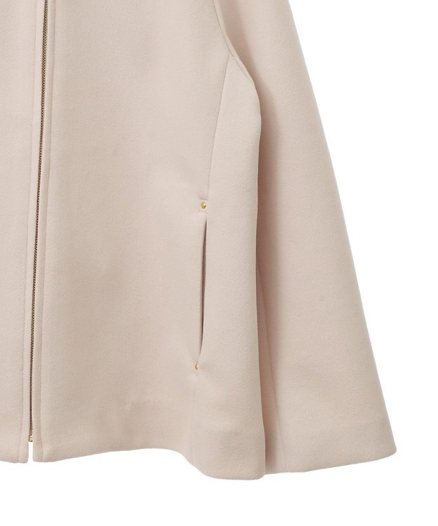 earth music&ecology ２Ｗａｙフードショートコート Ivory