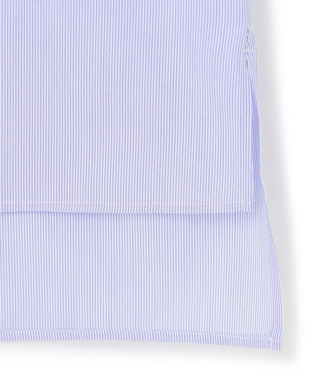 ICB L 【洗える】クリーンブロード ラッフルデザインブラウス ブルーストライプ系